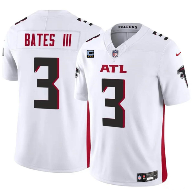 Men's Atlanta Falcons #3 Jessie Bates III White 2024 F U S E With 3-Star C Patch Vapor Untouchable Limited Stitched Football Jersey