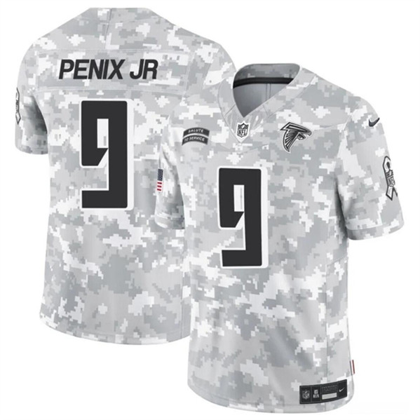 Men's Atlanta Falcons #9 Michael Penix Jr  2024 F U S E  Arctic Camo Salute to Service Limited Football Stitched Jersey